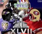 Super Bowl 2013. San Francisco 49ers vs Baltimore Ravens. SuperDome, New Orleans